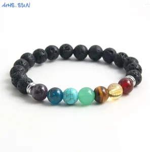 Strand MHS.Sun Chakra Armband Naturstein Apatit Turquoise Aventurin Heilung Tiger Auge Mandala Yoga Meditation Schmuck Geschenk