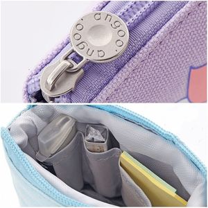 Creative Retractable canvas pencil case Kawaii cat school Pencil cases big stationery bag cute pen holder gifts for kids pen bag