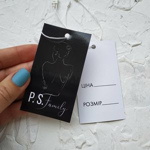 250gsm de papel revestido tags personalizados Tags de preço pendurado com logotipo tags de balanço impressas etiqueta de roupas rótulo