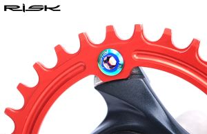 Riskmärke MTB ROAD BIKE TITANIUM Singel Ring Bolt Cykeldelar Bicycle Crank CNC Crankset Arm Skruvar Kedjan Ringhjul