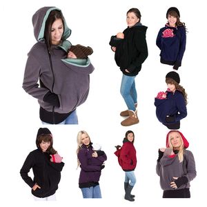 Förtjockad graviditet ull babykläder moderskap hoodies BORTY BRAYER JACKA KANGAROO YTERWEAR HOUDIES Flera färger tillgängliga