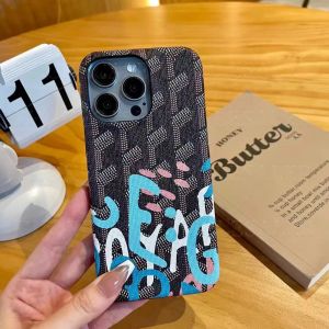 Designer Fashion Phone Cases For IPhone 15 14 Pro Max 13 12 11 Xsmax XS Plus Luxury Leather Graffiti Iphone Cases Mens Womens Phone Case