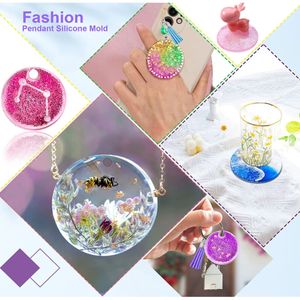 Round Dog Bones Hanging Tag UV Crystal Epoxy Mold Listed Pendant Silicone Mould DIY Crafts Jewelry Casting Tools