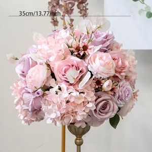 Pink Artificial Silk Flowers Wedding Backdrop Decor Arrange Arch Table Centerpieces Row Flower Party Window Display Photo Props