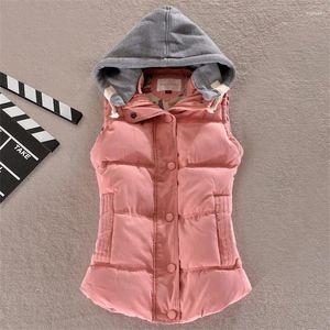 Kvinnors västar vinter avslappnad harajuku kappa kvinna Roupas Femininas Basic Jackets Veste Femme Hooded Vest Women Ytterkläder Kläder Chaqueta