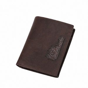 Contact's RFID Wallets für Männer echtes Leder Kurzes Triufold Herren Wallet Card Holds Münzversand Mey Clip Männliche Geldbörsen Taschen 74GC#