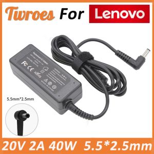 Adapter 20V 2A 40W 5,5*2,5 mm för Lenovo Laptop Charger IdeaPad S10 X110 X120 X130 U310 för MSI U100 U90 U100 U110 U120 NOTBOOK ADAPTER