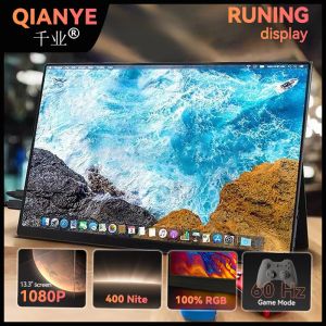 Monitors Portable Monitor 13.3 1080P/4K 400nite FHD 100%RGB 60HZ USB Type C Travel Display for Laptop,Phone,Xbox,Switch and PS4 PS5