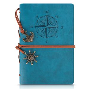 Notebooks Leather Journal Notebook, Refillable Travellers Journals for Adults Kids, styrde/Bland Diary Writing Journal för att skriva i A5/A6/A7