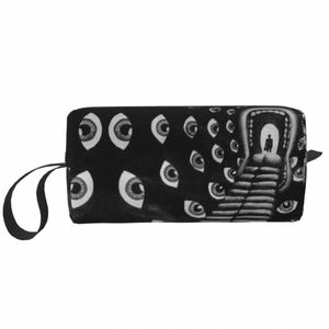 Gothic Goth Horror Witchcraft Eye Makijaż Makijaż Psychedeliczna duża torba kosmetyczna Fi Waterproof torebka do torebki G83C#