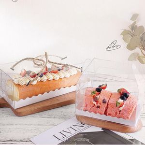 10Pcs Transparent Handmade Cake Box Cupcake Dessert Carry Takeaway Box with Handle Packing Box Clear Plastic Packing Gift Box