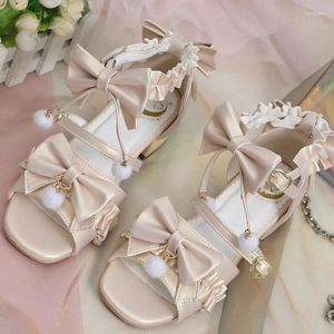 Sandals Summer Lolita Shoes Japanese Bow Loli Student Lolitas Open Toe Sandal Female Ladies Anime Harajuku Buckle Gothic