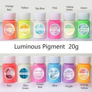 Kit di pigmento in resina luminosa a 12 colori Glow nei gioielli in resina fluorescente coloranti in polvere di pigmento in polvere scuro