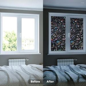 Adesivos de janela Filme eletrostático Decorativo Proteção de privacidade de vidro Blackout para Windows Bloqueio de sol Tint Home Office