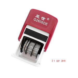 Chinese English Year Month Digital Seals DIY Hand Account Self-inking Stamps Adjustable Chop Roller Date Stamp With Inner Inkpad