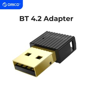 Adaptrar/dongles orico USB BluetoothCompatible 4.2 + EDR Audio Sändare Mini Wireless Music Adapter Dongle för Desktop Laptop PC