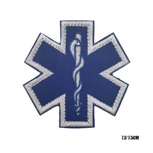 EMT Estrela da vida Bordado Patch paramédico Medic Medical Aid Cross Military Patches emblemas de emergência resgate emblema bordado