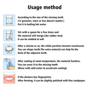 15G/25G Geçici Diş Onarımı Kiti Dişler ve Gaplar Faleteeth Katı Tutsal Takma Ahlak Yapıştırıcı Diş Beyazlatma Diş Güzellik Aracı #t