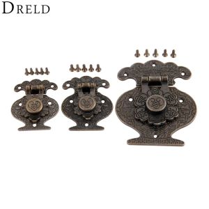 Dreld 1pc Antique Wood Box Latch Clasp Fassiture Hardware Vintage Decorative HaSp Lock Latch Schnalle für Schmuckholz Hülle Schublade