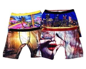 S Men Boxers calças de moda de banho alongadas estilos de roupas de roupas de impressão anti-vesti-uns shorts praias troncos de natação esportes calcinhas de hip hop Quick Dry9641164