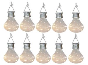 10X Solar Light Bulbs Outdoor Waterproof Garden Camping Hanging LED Light Lamp Bulb Globe Hanging Lights for Home Yard Christmas H5921495