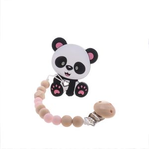 10pc Panda Silicone Cilicone BPA BPA Free Newborn Teething Accessori per ciucini Accessori per cibi da cibo per alimenti per alimenti giocattolo giocattolo per bambini fai -da -te fai da te