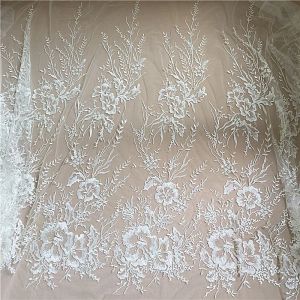 ivory bridal lace fabric wedding gown lace fabric sequins lace fabric embroidery lace brida lace sell by yard