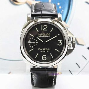 남자 시계 선물 Panerrais Temperament Watch Sapphire Mirror Swiss 자동 이동 크기 44mm Cowhide Strap with Original Needle Buckle X2H9