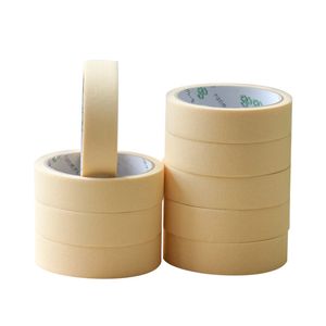 Fita de máscara de 20m/rolo 10mm 15/20/30mm de papel de crepe adesivo de fita lateral única para pintura a óleo decoração