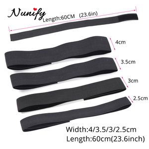 5Pcs Black Melt Band For Edge Adjustable Elastic Band For Making Wig Caps 60Cm Headband For Lace Frontal Nunify Wig Accessories