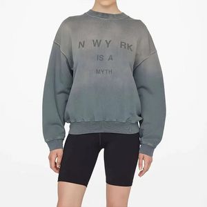 Bluza bing nowa niszowa projektant projektant Ab Hoodie pullover swobodny mody litera vintage nadruk okrągła szyja bawełniany trend luźne wszechstronne sweter