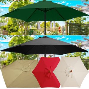 2M 6 Bones Polyester Umbrella Sunshade Waterproof Anti-UV Replacement Canopy Cover Cloth Outdoor Beach Patio Garden Supplies