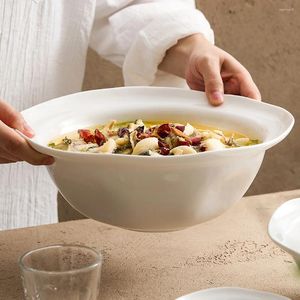 Conjuntos de utensílios de jantar que servem a tigela de cerâmica colheita de salada de cozinha sopa As flores de tigela pequenas cerâmicas frutas decorativas