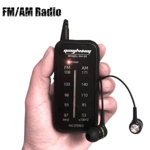 Players Pocket Radio Mini FM/AM Radio Receiver Portable MP3 Music Player with Back Clip/Signal Indicator Only Support Headphones Play