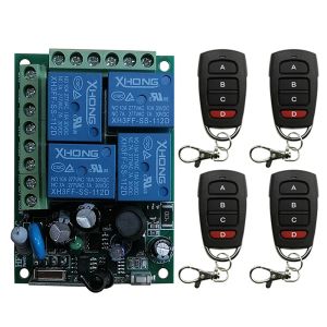 Radio Smart Multiple AC110V 220V 433 MHz 4ch 4 -kanal trådlös radiorelä RF Remote Control Switch Mottagare+sändare för garage