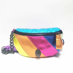 Nowa torba z talii kolor patchwork torebka kontrast Rainbow Crossbody Głowa Rainbow Kurt torebka torebki na ramię 240410