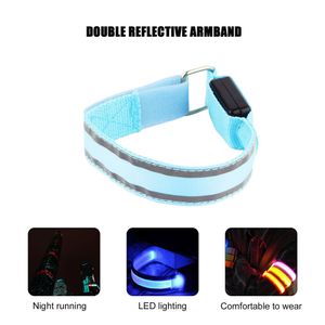 Esportes noturnos iluminação liderada braçadeiras faixas de segurança cinturão de segurança acessório esportivo de esportes arbustos refletidos com correia manual fivela de fivela