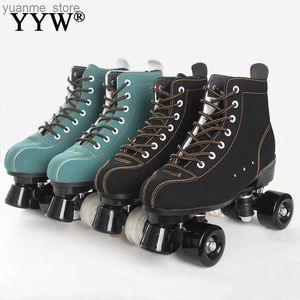 Inline Roller Skates 2023 Quad Roller Skates Adult Sneakers Women Outdoor 2 Row Line Roller Skate Skating Led Light 4 Flash Wheels Slide Girls ABEC-7 Y240410