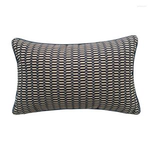 Cuscino hinyetex pesante custodia lombare di moda nera grigio scuro piccoli controlli in tessuto di divano sedia pavimento auto 12x20 