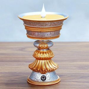 Dekorative Figuren laden Butterlampe Elektronischer Buddha verehren LED Pilot rauchfrei Haushalt vordere Kerzenlicht Tempeltempel Tempel