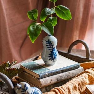 Вазы ручной роспись сине -белый stoare Древний цветочный стиль гостиная декоративная чайная