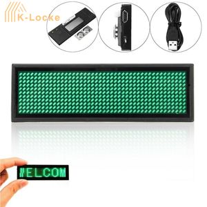 Mini LED Flashing Word Badge Programmable Rechargeable Digital Scrolling Message Name Tag 15 Display Languages LED Display Light