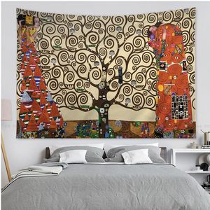 Gustav klimt kyssdiagrammet tapestry bohemiska vägg tapestries mandala billig hippie vägg hängande