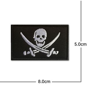 black and white skull pattern embroidery patch Hook Loop morale chapter personality creative Badge armband DIY backpack Sticker