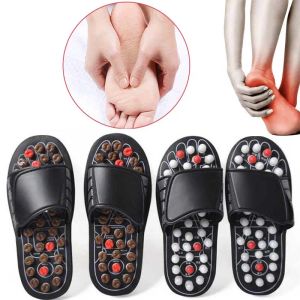 Stövlar fot akupoint fötter massage tofflor shiatsu sandal för män fötter akupressur terapi medicinsk roterande fot massager skor unisex