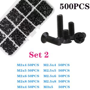 KM M2 M2.5 M3 Screw Flat Head Phillips Machine Screws Laptop Notebook Screws Set Kit computer small Black Bolts