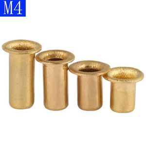 M4 4mm Copper Brass Vias Rivet Nuts Through Hole Rivets Hollow Grommets NEW DIN 7340 GB 876