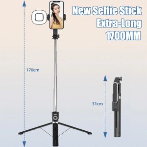 Pumpar FGCLSY 2023 Ny extra lång selfie stick multifunktionell med fyllningsljus fjärrlucka 360 grader roterande stativ stor storlek