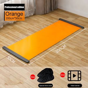 140/180/200cm Placa de deslizamento de fitness esportivo para hóquei no gelo Patinação de patinação Placa de treino do núcleo do tapete da perna 240325