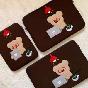 Evening Bags Soft Laptop Bag 11 13 15 Inch Embroidery Travel Business Mac Case Korea Bear Student Ipad Tablet Sleeve Liner